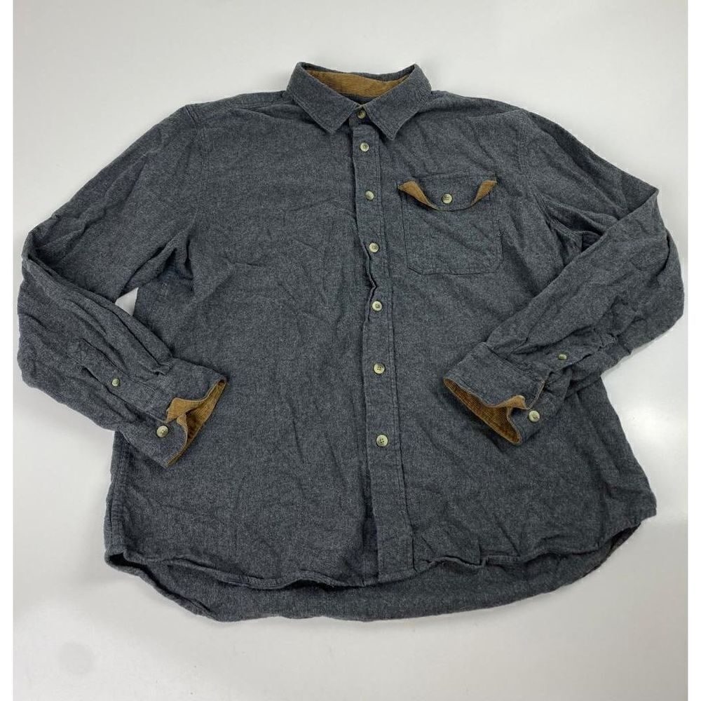 CQR Tactical Series Cotton Flannel Long Sleeve Button Shirt Mens 2XL Gray Brown